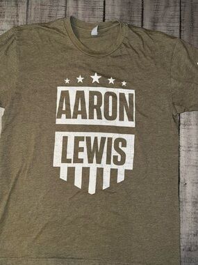 Aaron Lewis Let’s Go Brandon Graphic Tee Military Green Patriotic Shirt